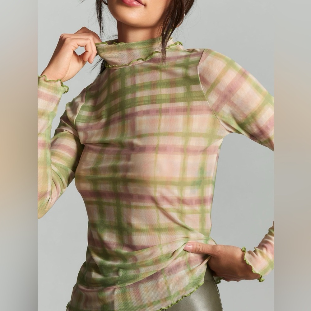 Pilcro sheer turtleneck